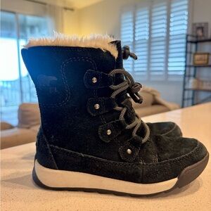 Kids Black Sorel Winter Boots Size 12